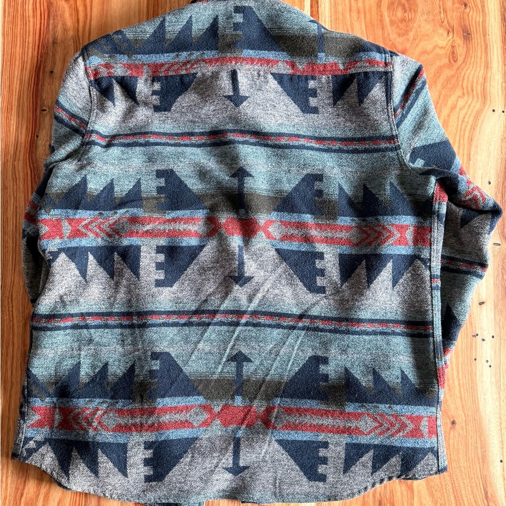 Men's Geometric Pattern Shirt Jacket - Picture 2 of 2